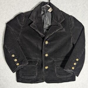 George Boys Black Corduroy Blazer Sport Coat Jacket Size 4T Preppy‎ Classic